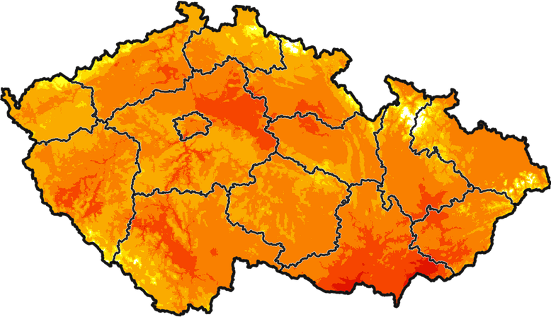 Trvání horkých dní (UTCI ≥ 32 °C)